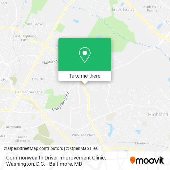 Commonwealth Driver Improvement Clinic map