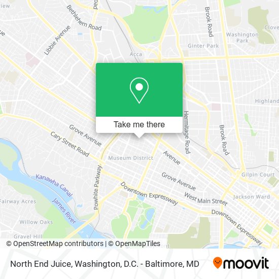 North End Juice map