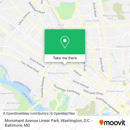 Mapa de Monument Avenue Linear Park