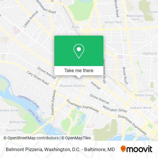Belmont Pizzeria map