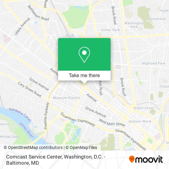 Comcast Service Center map