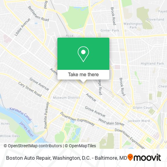 Mapa de Boston Auto Repair