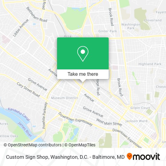 Mapa de Custom Sign Shop