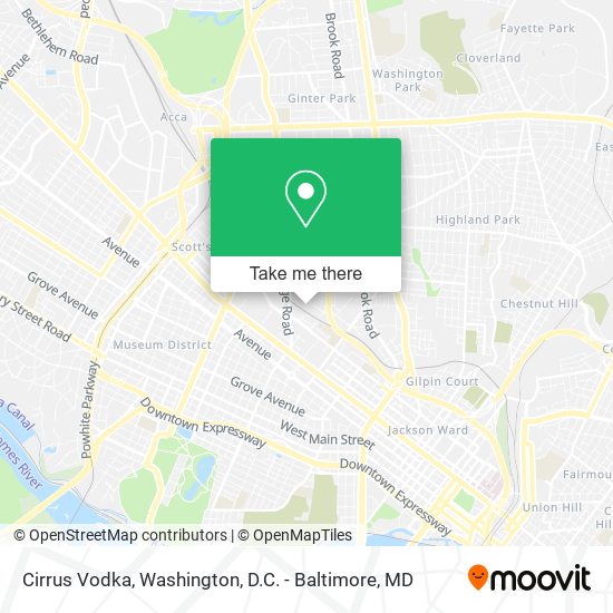 Mapa de Cirrus Vodka