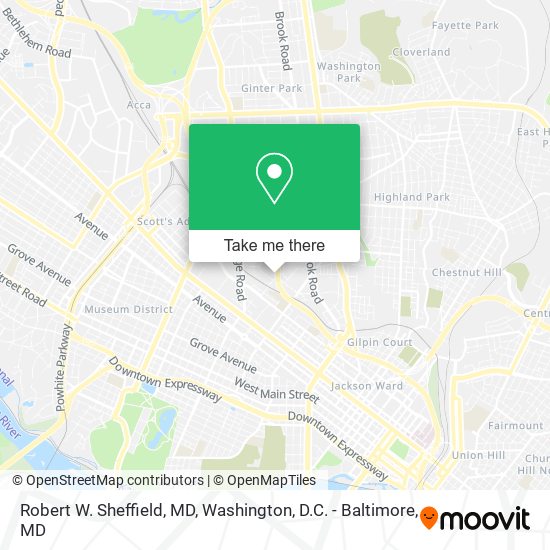 Robert W. Sheffield, MD map