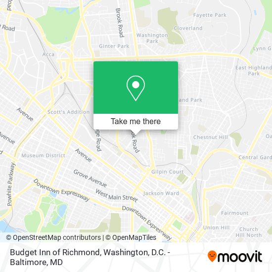 Budget Inn of Richmond map
