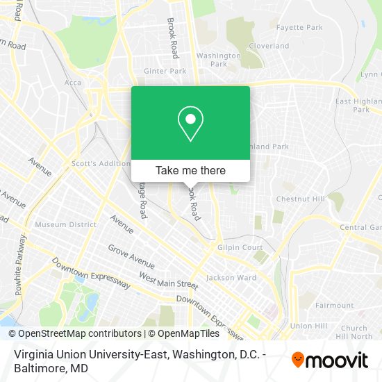 Mapa de Virginia Union University-East