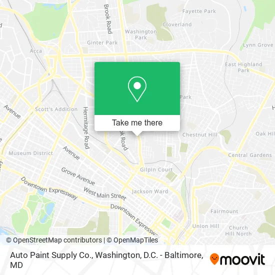 Auto Paint Supply Co. map