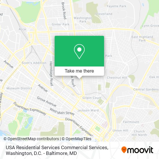 Mapa de USA Residential Services Commercial Services