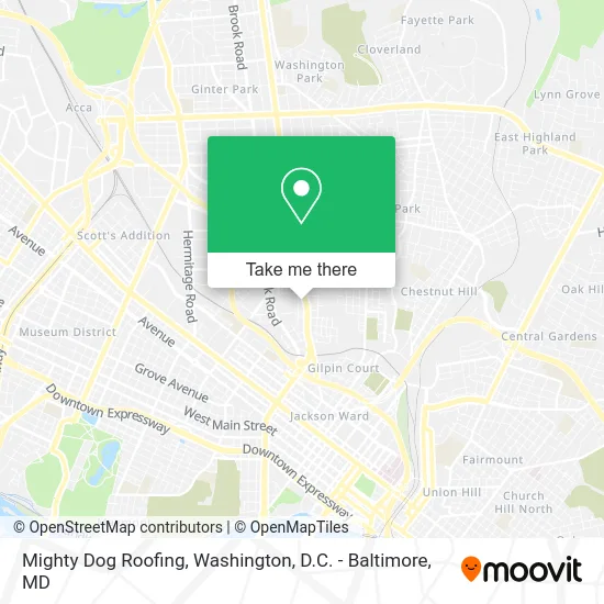 Mighty Dog Roofing map