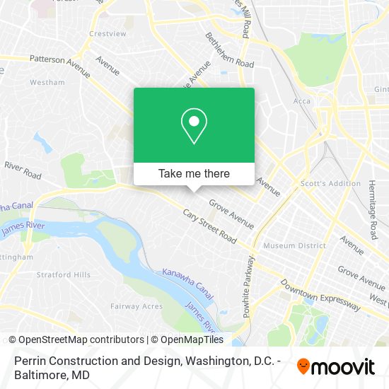 Perrin Construction and Design map