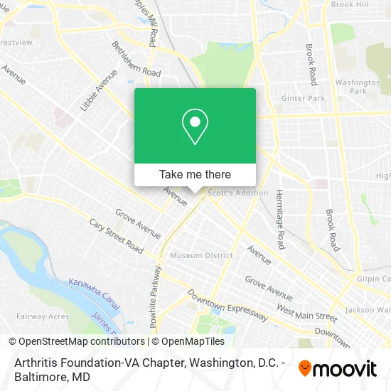 Arthritis Foundation-VA Chapter map