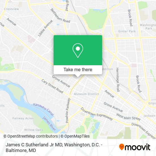 James C Sutherland Jr MD map