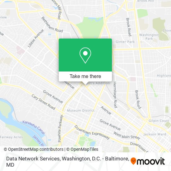 Data Network Services map