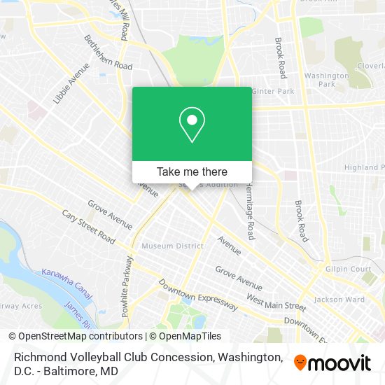 Richmond Volleyball Club Concession map