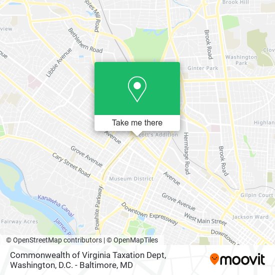 Mapa de Commonwealth of Virginia Taxation Dept