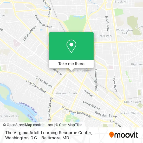 The Virginia Adult Learning Resource Center map