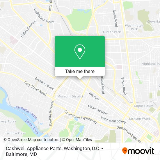 Mapa de Cashwell Appliance Parts