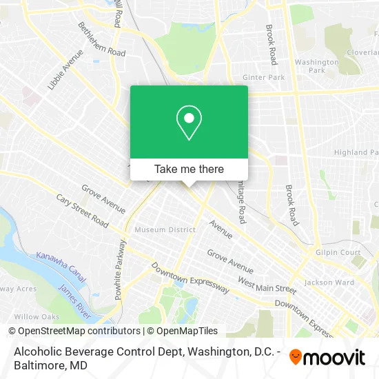 Alcoholic Beverage Control Dept map