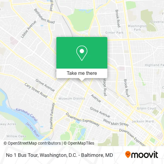 No 1 Bus Tour map