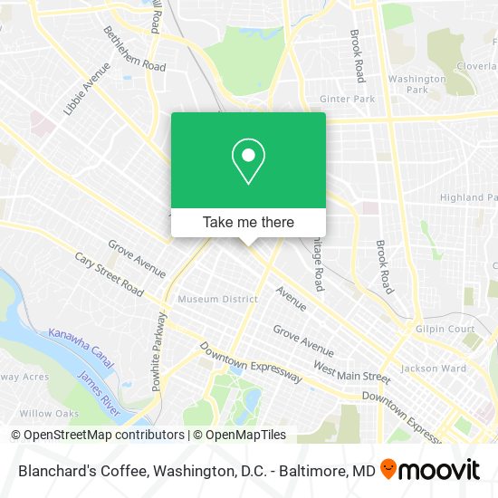 Blanchard's Coffee map