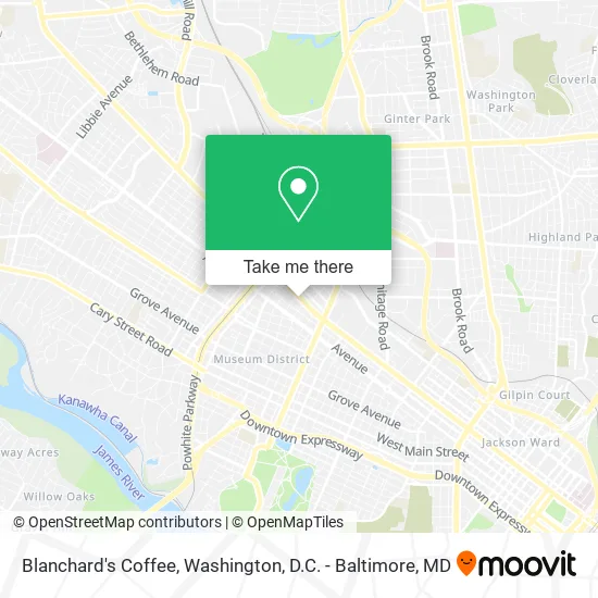 Blanchard's Coffee map