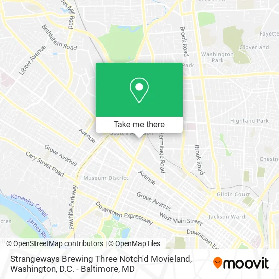 Strangeways Brewing Three Notch'd Movieland map