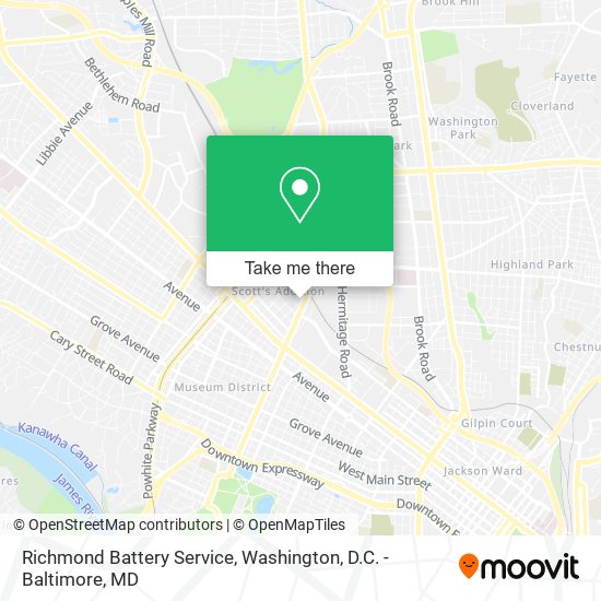 Mapa de Richmond Battery Service