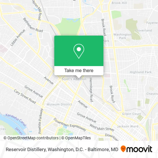 Reservoir Distillery map