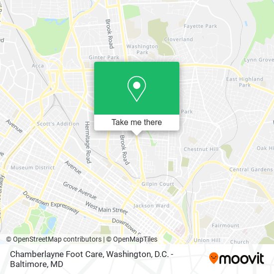Chamberlayne Foot Care map