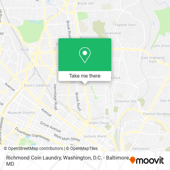 Mapa de Richmond Coin Laundry