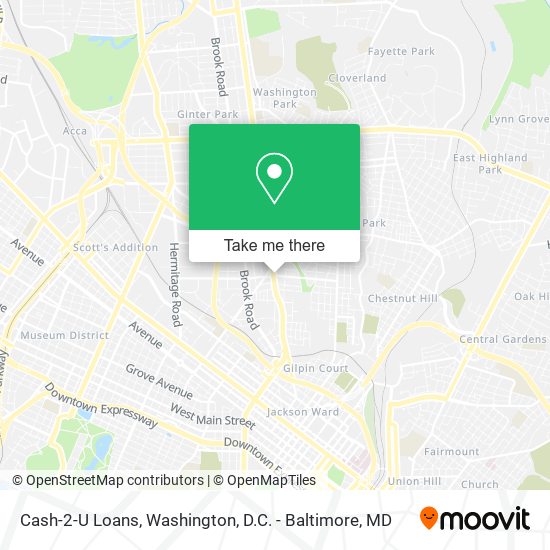 Mapa de Cash-2-U Loans