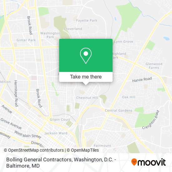 Bolling General Contractors map