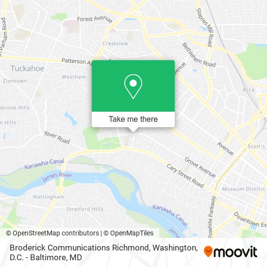 Mapa de Broderick Communications Richmond