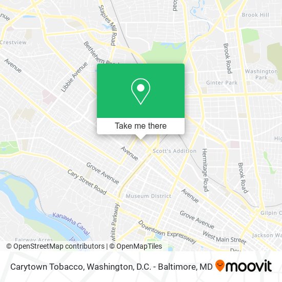 Carytown Tobacco map