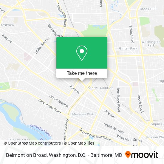 Mapa de Belmont on Broad