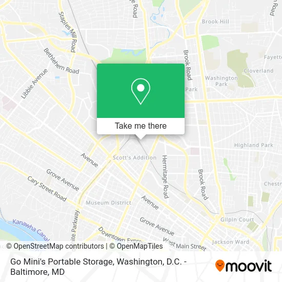 Go Mini's Portable Storage map