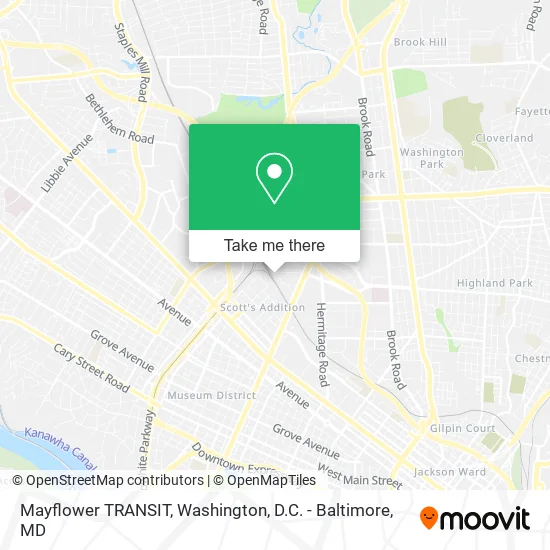 Mayflower TRANSIT map