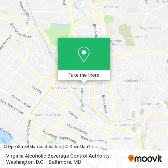 Virginia Alcoholic Beverage Control Authority map