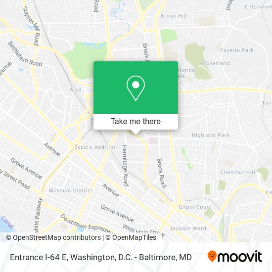 Entrance I-64 E map