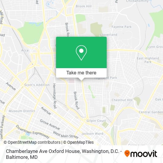 Chamberlayne Ave Oxford House map
