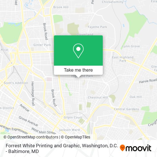 Forrest White Printing and Graphic map