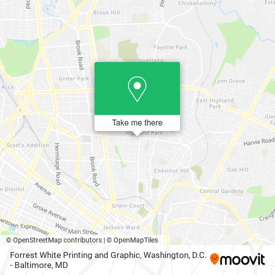 Forrest White Printing and Graphic map
