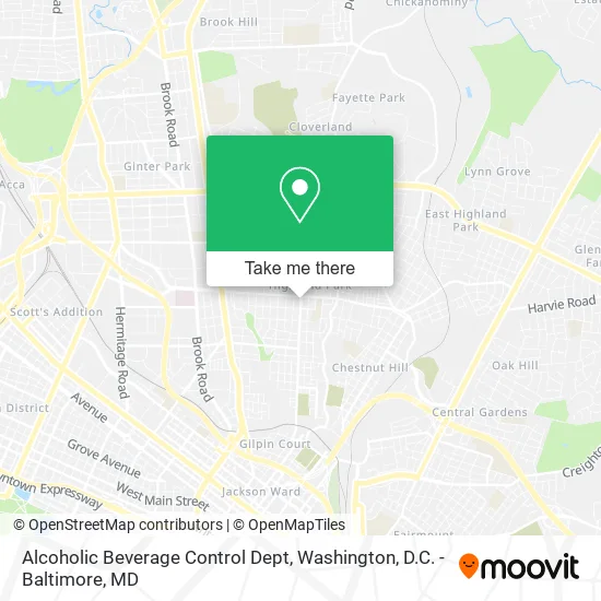 Alcoholic Beverage Control Dept map