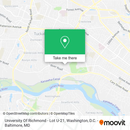 Mapa de University Of Richmond - Lot U-21