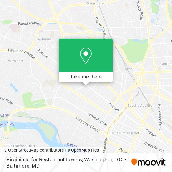 Virginia Is for Restaurant Lovers map