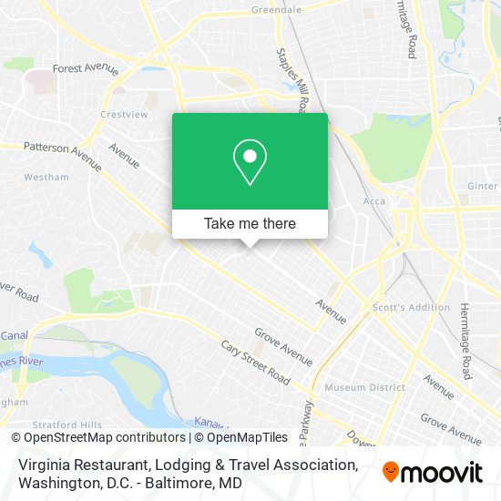 Mapa de Virginia Restaurant, Lodging & Travel Association