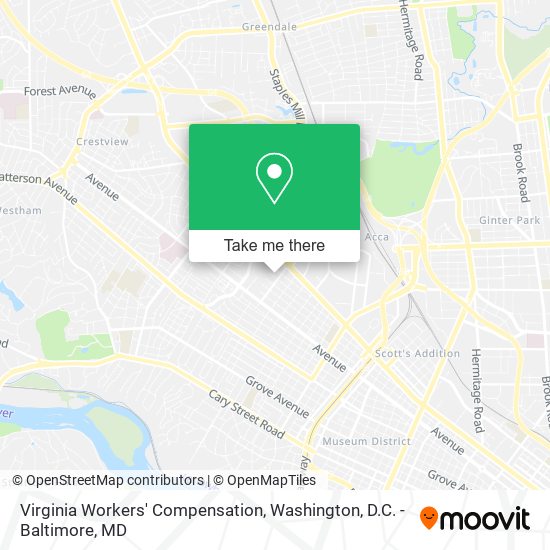 Mapa de Virginia Workers' Compensation