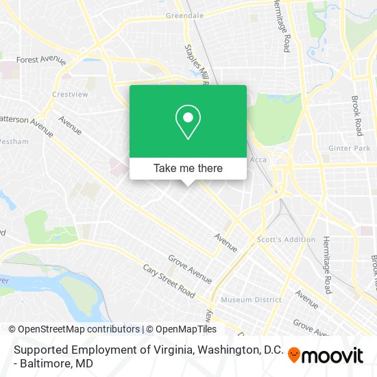 Supported Employment of Virginia map