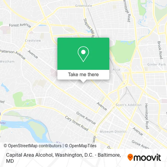 Capital Area Alcohol map